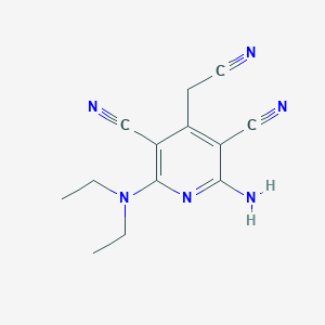 B188749 3,5-Pyridinedicarbonitrile, 2-amino-4-(cyanomethyl)-6-(diethylamino)- CAS No. 380638-39-1
