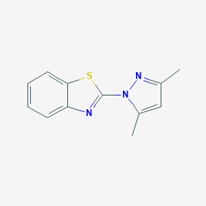 molecular formula C12H11N3S B188829 2-(3,5-Dimethyl-1H-pyrazol-1-yl)benzothiazole CAS No. 23615-60-3