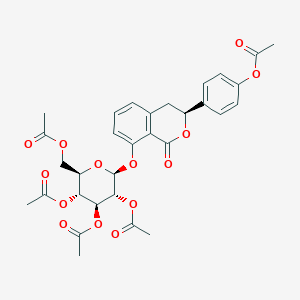 molecular formula C31H32O14 B188854 (3S)-Hydrangel 8-O-glucoside pentaacetate CAS No. 113270-99-8