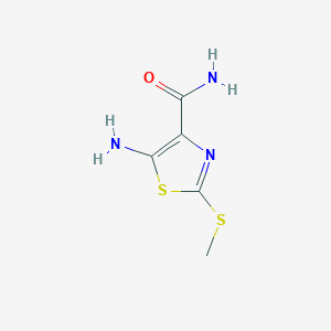 molecular formula C5H7N3OS2 B188857 5-Amino-2-(methylthio)-1,3-thiazole-4-carboxamide CAS No. 52868-69-6
