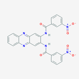 molecular formula C26H16N6O6 B188946 Benzamide, N,N'-2,3-phenazinediylbis[3-nitro- CAS No. 108112-52-3