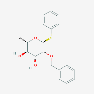 molecular formula C19H22O4S B018895 (2S,3R,4R,5R,6S)-2-methyl-5-phenylmethoxy-6-phenylsulfanyloxane-3,4-diol CAS No. 849938-16-5