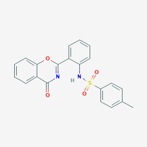 molecular formula C21H16N2O4S B188985 Benzenesulfonamide, 4-methyl-N-(2-(4-oxo-4H-3,1-benzoxazin-2-yl)phenyl)- CAS No. 3808-20-6