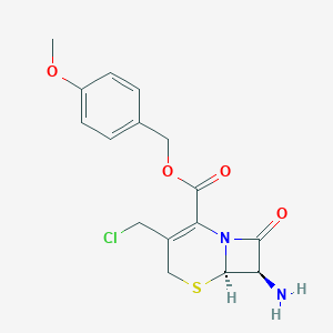 molecular formula C16H17ClN2O4S B018909 (1alpha)-4-(Chloromethyl)-7-oxo-8beta-amino-2-thia-6-azabicyclo[4.2.0]octa-4-ene-5-carboxylic acid 4-methox CAS No. 106773-36-8