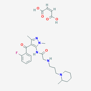 molecular formula C27H36FN5O6 B018918 (Z)-But-2-enedioic acid;N-[4-(2-fluorobenzoyl)-2,5-dimethylpyrazol-3-yl]-2-[3-(2-methylpiperidin-1-yl)propylamino]acetamide CAS No. 105284-38-6