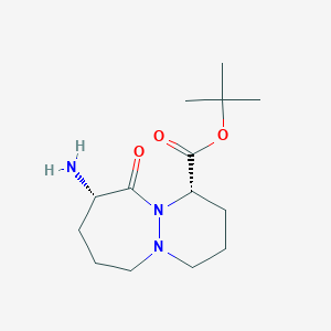 molecular formula C14H25N3O3 B189256 (1S,9S)-t-butyl 9-amino-octahydro-10-oxo-6H-pyridazino[1,2-a][1,2]diazepine-1-carboxylate CAS No. 106860-20-2