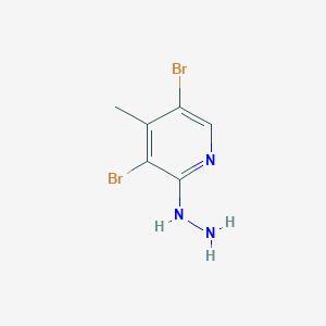 B189368 3,5-Dibromo-2-hydrazino-4-methylpyridine CAS No. 3430-30-6