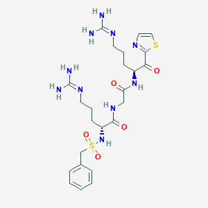 B189454 (2R)-2-(Benzylsulfonylamino)-5-(diaminomethylideneamino)-N-[2-[[(2S)-5-(diaminomethylideneamino)-1-oxo-1-(1,3-thiazol-2-yl)pentan-2-yl]amino]-2-oxoethyl]pentanamide CAS No. 186304-04-1