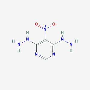 molecular formula C4H7N7O2 B189484 (6-Hydrazinyl-5-nitropyrimidin-4-yl)hydrazine CAS No. 3856-10-8