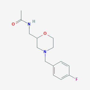 molecular formula C14H19FN2O2 B189639 N-((4-(4-Fluorobenzyl)morpholin-2-yl)methyl)acetamide CAS No. 112913-94-7