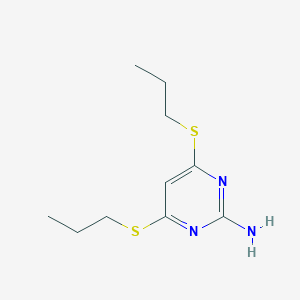 molecular formula C10H17N3S2 B189759 2-Pyrimidinamine, 4,6-bis(propylthio)- CAS No. 6308-39-0