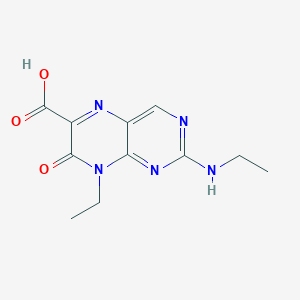 molecular formula C11H13N5O3 B189778 8-Ethyl-2-(ethylamino)-7-oxo-7,8-dihydropteridine-6-carboxylic acid CAS No. 2144-74-3