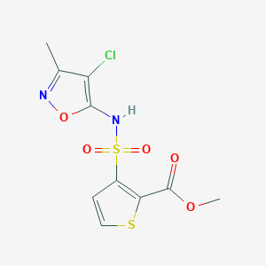 molecular formula C10H9ClN2O5S2 B189798 Methyl 3-(N-(4-chloro-3-methylisoxazol-5-yl)sulfamoyl)thiophene-2-carboxylate CAS No. 184644-72-2