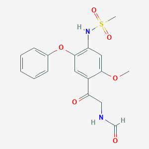 molecular formula C17H18N2O6S B189812 N-(2-(2-Methoxy-4-(methylsulfonamido)-5-phenoxyphenyl)-2-oxoethyl)formamide CAS No. 149456-98-4