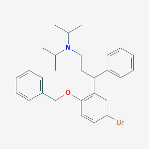molecular formula C28H34BrNO B189887 3-(2-(Benzyloxy)-5-bromophenyl)-N,N-diisopropyl-3-phenylpropan-1-amine CAS No. 156755-27-0
