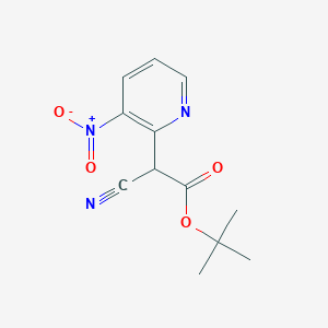 molecular formula C12H13N3O4 B189892 tert-Butyl 2-cyano-2-(3-nitropyridin-2-yl)acetate CAS No. 123846-70-8