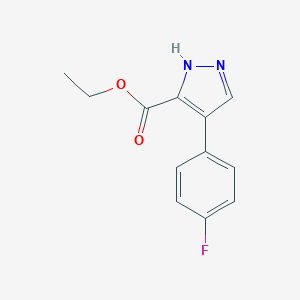 molecular formula C12H11FN2O2 B189942 1H-Pyrazole-3-carboxylic acid, 4-(4-fluorophenyl)-, ethyl ester CAS No. 127919-73-7