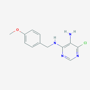molecular formula C12H13ClN4O B190031 5-氨基-4-氯-6-(4-甲氧基苄氨基)嘧啶 CAS No. 116062-22-7