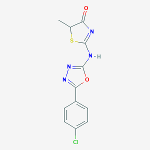 molecular formula C12H9ClN4O2S B190047 2-((5-(4-Chlorophenyl)-1,3,4-oxadiazol-2-yl)amino)-5-methyl-4(5H)-thiazolone CAS No. 199339-17-8