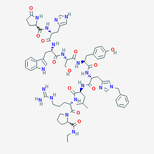 molecular formula C66H86N18O12 B190062 H-Pyr-D-His-Trp-Ser-Tyr-D-His(1-Bn)-Leu-Arg-Pro-NHEt CAS No. 134009-10-2