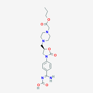 B190082 (Z)-[Amino-[4-[(5R)-2-oxo-5-[[4-(2-oxo-2-propoxyethyl)piperazin-1-yl]methyl]-1,3-oxazolidin-3-yl]phenyl]methylidene]carbamic acid CAS No. 183547-57-1