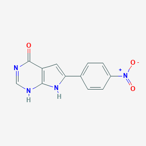 molecular formula C12H8N4O3 B190083 6-(4-Nitrophenyl)-3H-pyrrolo[2,3-d]pyrimidin-4(7H)-one CAS No. 187724-89-6