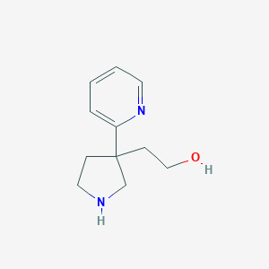 molecular formula C11H16N2O B190093 2-(3-(Pyridin-2-yl)pyrrolidin-3-yl)ethanol CAS No. 178372-19-5