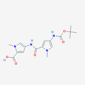 molecular formula C17H22N4O5 B190115 4-(4-((tert-Butoxycarbonyl)amino)-1-methyl-1H-pyrrole-2-carboxamido)-1-methyl-1H-pyrrole-2-carboxylic acid CAS No. 126092-98-6