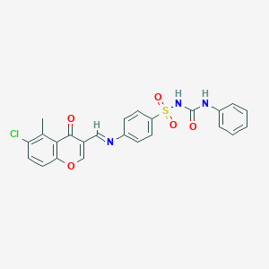 molecular formula C24H18ClN3O5S B190236 Benzenesulfonamide, 4-(((6-chloro-5-methyl-4-oxo-4H-1-benzopyran-3-yl)methylene)amino)-N-((phenylamino)carbonyl)- CAS No. 198649-73-9