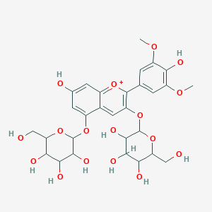 B190366 3,5-Bis(beta-D-glucopyranosyloxy)-7-hydroxy-2-(4-hydroxy-3,5-dimethoxyphenyl)-1-benzopyrylium chloride CAS No. 16727-30-3