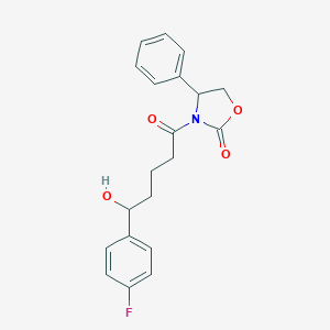 molecular formula C20H20FNO4 B019037 3-[5-(4-Fluorophenyl)-5-hydroxy-1-oxopentyl]-4-phenyl-2-oxazolidinone CAS No. 439080-96-3