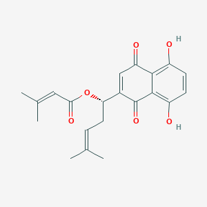molecular formula C21H22O6 B190456 Alkannin beta,beta-dimethylacrylate CAS No. 34539-65-6
