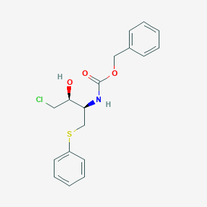 molecular formula C18H20ClNO3S B019057 Benzyl ((2R,3S)-4-chloro-3-hydroxy-1-(phenylthio)butan-2-yl)carbamate CAS No. 159878-02-1