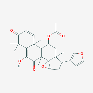 molecular formula C28H32O7 B190591 17-(Furan-3-yl)-6-hydroxy-4,4,8-trimethyl-3,7-dioxo-14,15-epoxyandrosta-1,5-dien-11-yl acetate CAS No. 10410-83-0