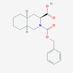 molecular formula C18H23NO4 B019060 (3S,4aS,8aS)-2-Carbobenzyloxy-decahydro-3-isoquinolinecarboxylic Acid CAS No. 136465-85-5