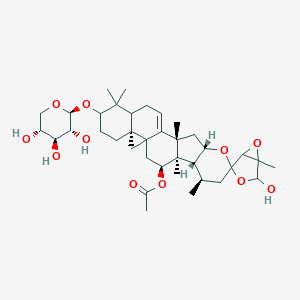 molecular formula C37H54O11 B190796 [(3'S,4'R,5'R,6'R,10'S,12'S,21'R)-2-hydroxy-1,4',6',12',17',17'-hexamethyl-18'-[(2S,3R,4S,5R)-3,4,5-trihydroxyoxan-2-yl]oxyspiro[3,6-dioxabicyclo[3.1.0]hexane-4,8'-9-oxahexacyclo[11.9.0.01,21.04,12.05,10.016,21]docos-13-ene]-3'-yl] acetate CAS No. 66176-93-0