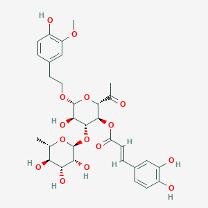 molecular formula C30H38O15 B190808 [(2S,3S,4R,5R,6R)-2-acetyl-5-hydroxy-6-[2-(4-hydroxy-3-methoxyphenyl)ethoxy]-4-[(2S,3R,4R,5R,6S)-3,4,5-trihydroxy-6-methyloxan-2-yl]oxyoxan-3-yl] (E)-3-(3,4-dihydroxyphenyl)prop-2-enoate CAS No. 94492-22-5