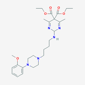 molecular formula C24H35N5O3 B019081 diethyl 2-[4-[4-(2-methoxyphenyl)piperazin-1-yl]butylamino]-4,6-dimethyl-2H-pyrimidine-5,5-dicarboxylate CAS No. 108381-48-2
