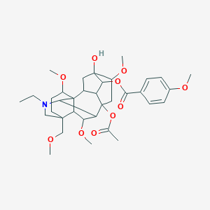 molecular formula C35H49NO10 B190850 [8-Acetyloxy-11-ethyl-5-hydroxy-6,16,18-trimethoxy-13-(methoxymethyl)-11-azahexacyclo[7.7.2.12,5.01,10.03,8.013,17]nonadecan-4-yl] 4-methoxybenzoate CAS No. 79592-91-9