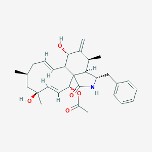 molecular formula C30H39NO5 B190905 [(1R,2R,3Z,5R,7S,9Z,11R,12S,14S,15R,16S)-16-苄基-5,12-二羟基-5,7,14-三甲基-13-亚甲基-18-氧代-17-氮杂三环[9.7.0.01,15]十八烷-3,9-二烯-2-基] 乙酸酯 CAS No. 53760-19-3