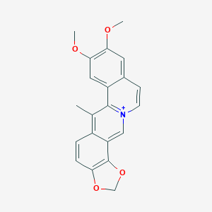 molecular formula C21H18NO4+ B190916 Benzo(a)-1,3-benzodioxolo(4,5-g)quinolizinium, 8,9-dimethoxy-6-methyl- CAS No. 83218-34-2