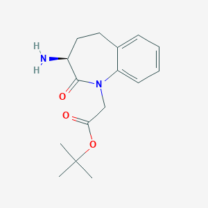 molecular formula C16H22N2O3 B019094 (S)-tert-Butyl 2-(3-amino-2-oxo-2,3,4,5-tetrahydro-1H-benzo[b]azepin-1-yl)acetate CAS No. 109010-60-8