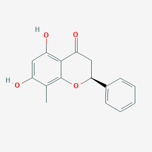 molecular formula C16H14O4 B191058 (S)-2,3-Dihydro-5,7-dihydroxy-8-methyl-2-phenyl-4-benzopyrone CAS No. 55743-21-0