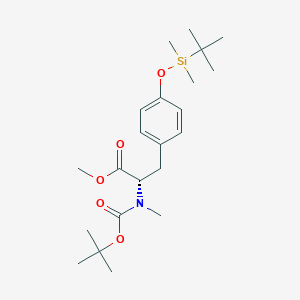 molecular formula C22H37NO5Si B019122 O-tert-Butyldimethylsilyl-N-methyl-N-t-butoxycarbonyl-L-tyrosine, Methyl Ester CAS No. 112196-58-4