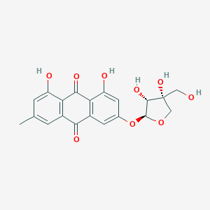 molecular formula C20H18O9 B191253 3-[3,4-Dihydroxy-4-(hydroxymethyl)oxolan-2-yl]oxy-1,8-dihydroxy-6-methylanthracene-9,10-dione CAS No. 14101-04-3