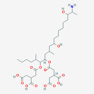 molecular formula C34H59NO14 B191276 2-[2-[(5R,6R,7S,9S,11R,18R,19S)-19-amino-6-(3-carboxy-5-hydroxy-5-oxopentanoyl)oxy-11,18-dihydroxy-5,9-dimethylicosan-7-yl]oxy-2-oxoethyl]butanedioic acid CAS No. 136379-59-4