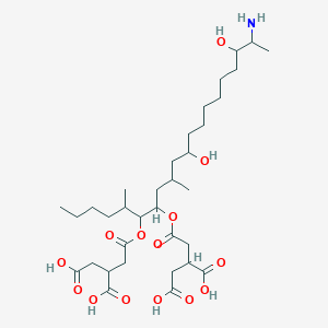 molecular formula C34H59NO14 B191276 2-[2-[19-Amino-6-(3,4-dicarboxybutanoyloxy)-11,18-dihydroxy-5,9-dimethylicosan-7-yl]oxy-2-oxoethyl]butanedioic acid CAS No. 136379-59-4