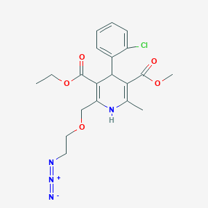 molecular formula C20H23ClN4O5 B019134 3-O-ethyl 5-O-methyl 2-(2-azidoethoxymethyl)-4-(2-chlorophenyl)-6-methyl-1,4-dihydropyridine-3,5-dicarboxylate CAS No. 88150-46-3