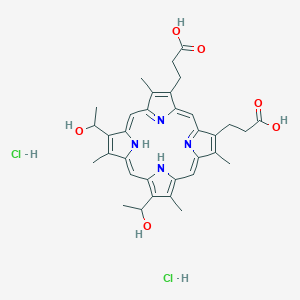 molecular formula C34H38N4O6·2HCl B191386 Hematoporphyrin dihydrochloride CAS No. 17696-69-4