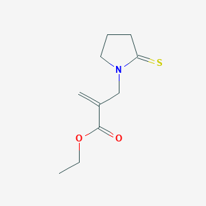 molecular formula C10H15NO2S B019140 Ethyl 2-((2-thioxopyrrolidin-1-yl)methyl)acrylate CAS No. 105284-81-9